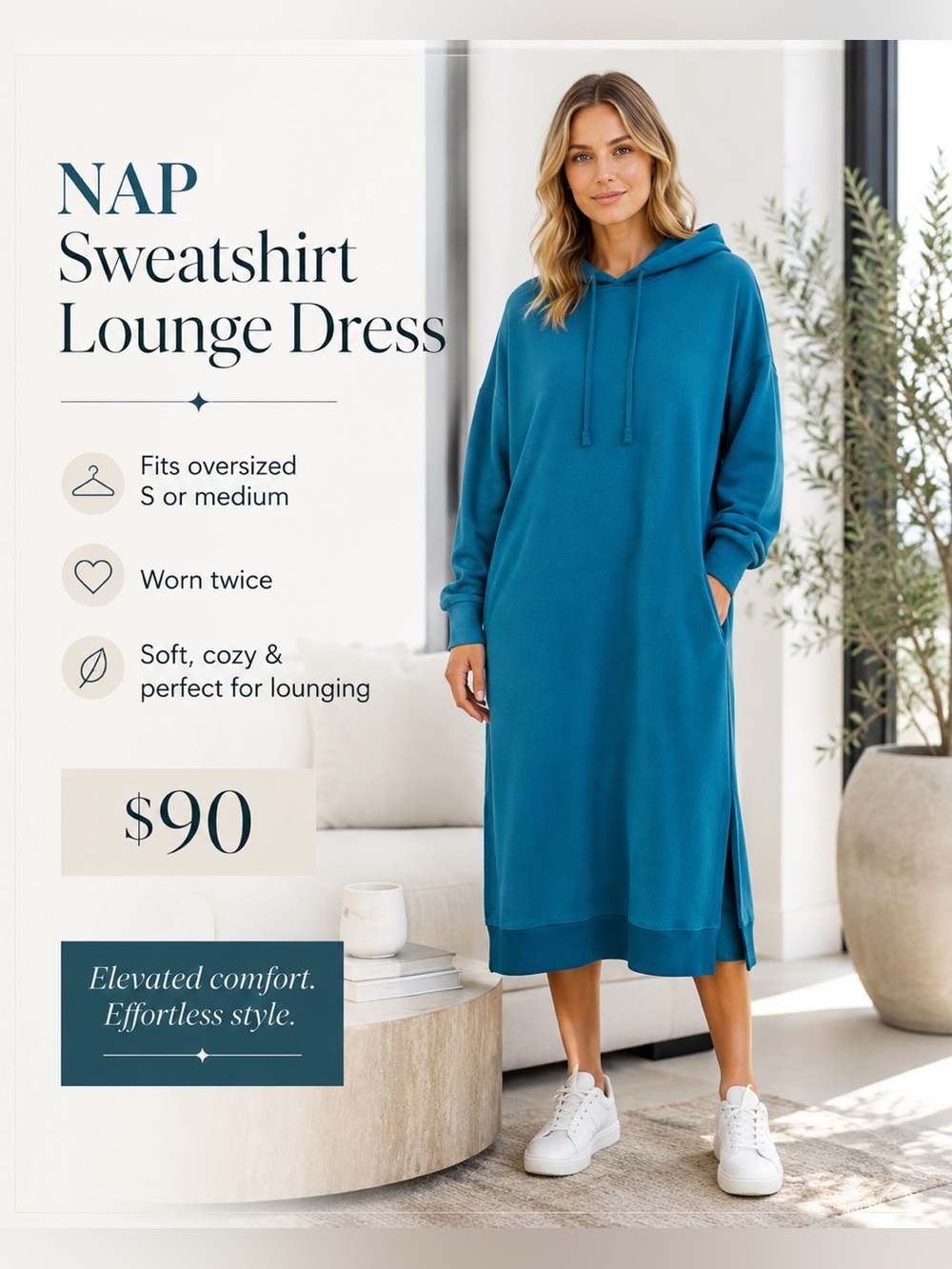 - NAP Sweatshirt Dress fits oversized S or medium worn twice